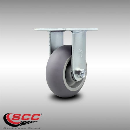 Service Caster 5 Inch SS Thermoplastic Rubber Wheel Rigid Caster with Roller Bearing SCC SCC-SS30R520-TPRRD